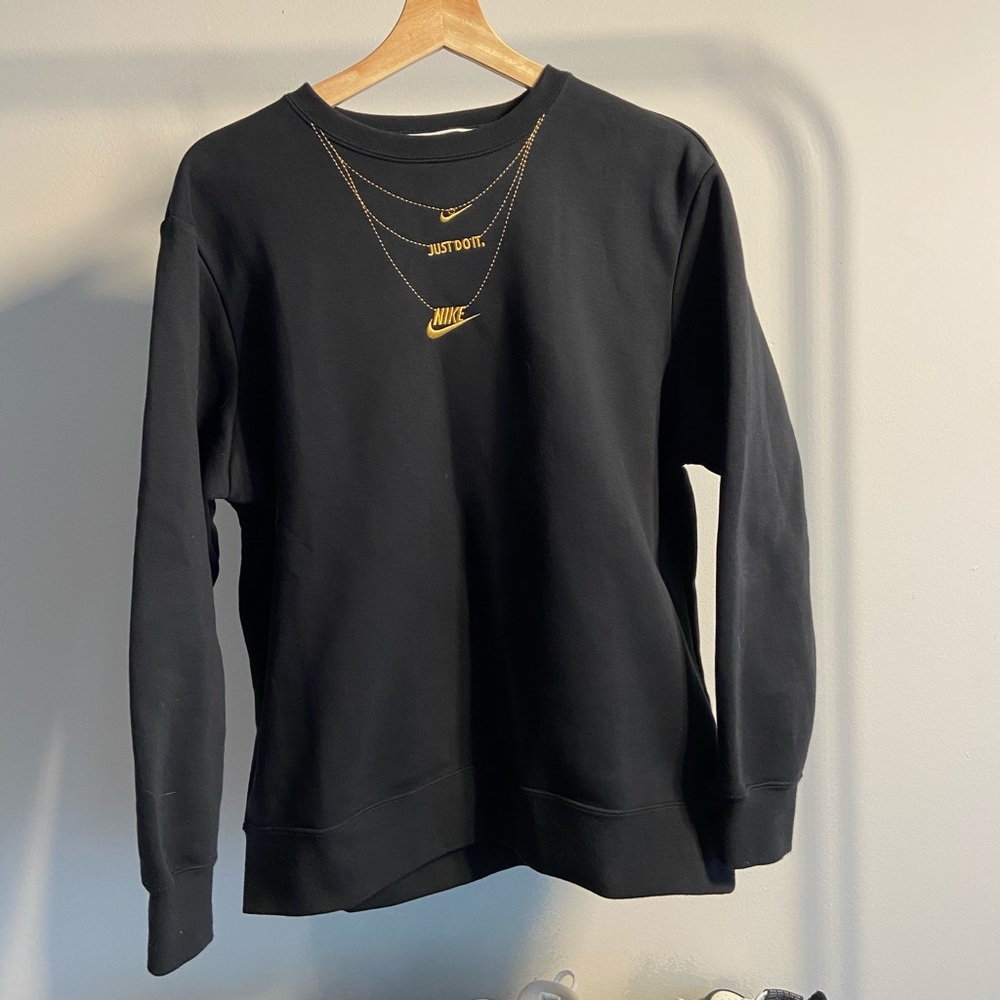 Women’s Black Nike Gold Chain Crew